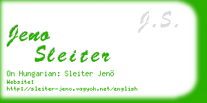 jeno sleiter business card
